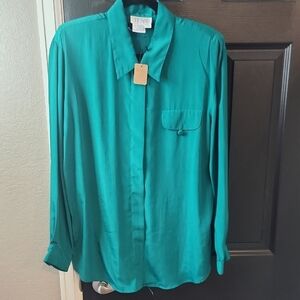 Teal Long Sleeve Button-Up Shirt